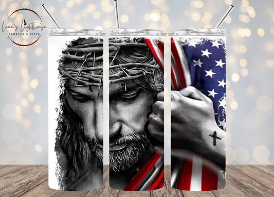 Jesus American Flag Tumbler